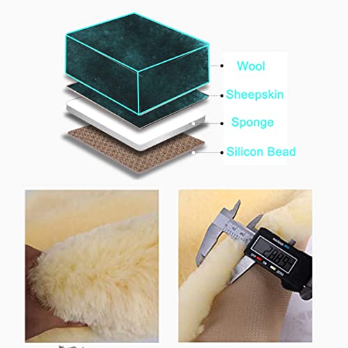 OGLAND Green Fuzzy Sheepskin Car Seat Cover | Soft Natural Fur Wool Cushion - color: Alpine Green
