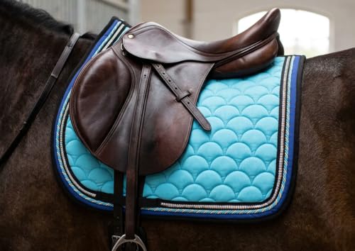 Horse Quilted ENGLISH SADDLE PAD Trail Dressage 72Dressage - color: Tuquoise Blue
