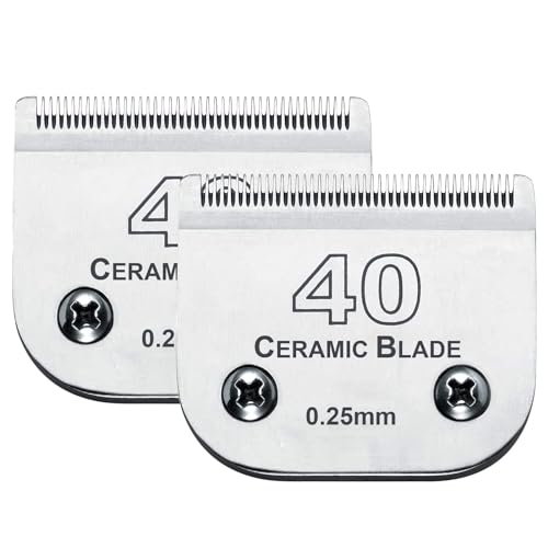 #40 Blade Dog Grooming Blades Compatible with Andis/Wahl/Oster Clippers - color: 2pc 40:1/100''(0.25mm)