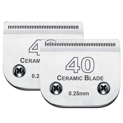 #40 Blade Dog Grooming Blades Compatible with Andis/Wahl/Oster Clippers - color: 2pc 40:1/100''(0.25mm)