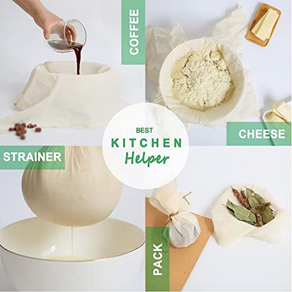 YJL Organic Cheese Cloth Unbleached Cotton for Straining Extra Fine 6 Yards