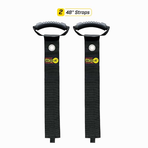 Easy-Carry Wrap-It Storage Straps - 48” (2-Pack) Black with Grommet - color: Black, size: 48" (2 Pack) with Grommet