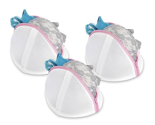 Whitmor Mesh Bra Wash Bag - Set of 3 -White - size: Small Set of 3
