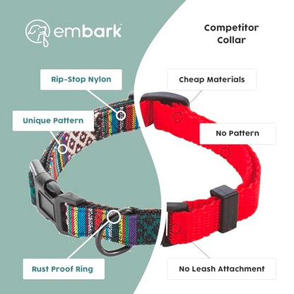 Embark Dog Collar - Adjustable Heavy Duty Outdoor Pet Training Collar - color: Mayan, size: Medium