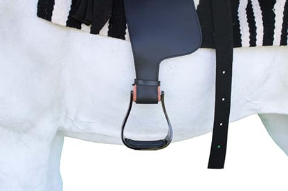CHALLENGER Horse Western 5" Wide Barrel Racer Black Aluminum Engraved Show Stirrups 51248 - color: Black Pink