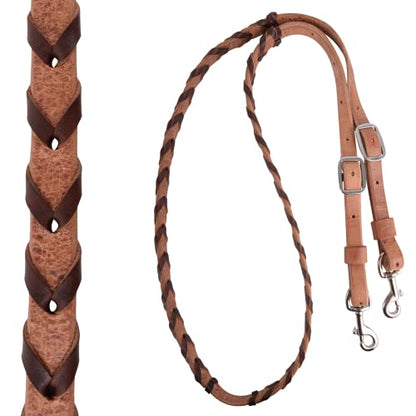 Martin Saddlery 3/4in Latigo Laced Barrel Rein - color: Multicolored