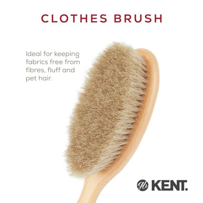 KENT OTHH1 Clothes Brush, 100% Natural Pure Horsehair in Japanese Style Lint Remover for Delicate Cashmere, Wool, and Silk to Keep Fabrics Free from Fibres, Fluff. Luxury Beechwood. Made in England - style: OTHH1