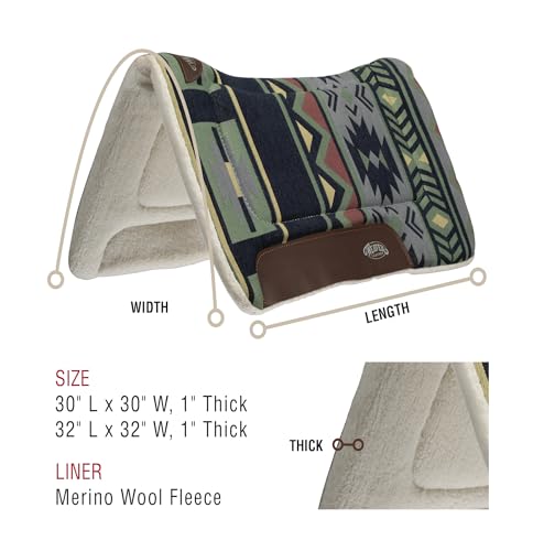 Weaver LivestockSaddle Pad - color: SANTA FE-NAVY/OFF WHITE