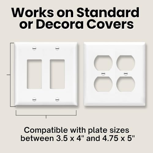 Power Perch Double Outlet Shelf, Renter Friendly Shelves, 2-Pack White - color: White, size: Double Outlet 2 Pack