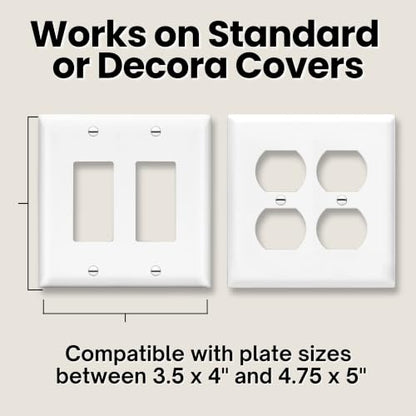 Power Perch Double Outlet Shelf, Renter Friendly Shelves, 2-Pack White - color: White, size: Double Outlet 2 Pack