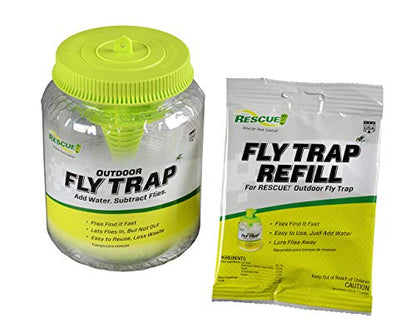 RESCUE! Outdoor Fly Trap - Reusable - 12 Traps
