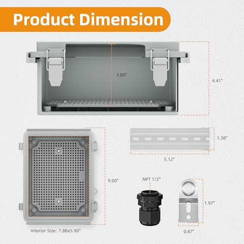 Joinfworld Outdoor Electrical Box Waterproof 8.7x6.7x4.3 (Pack of 2) - size: 8.7"x6.7"x4.3" (Pack of 2)