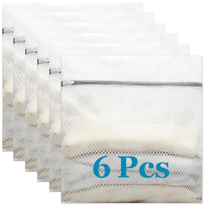 6 Pack XX-Large Mesh Laundry Bags for Delicates, 24 x 24 Inches