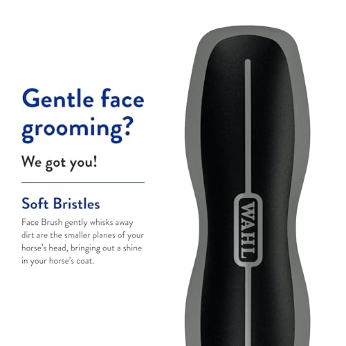 Wahl Professional Animal Equine Grooming Face Horse Brush, Black