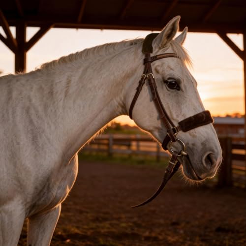 Soft Fleece Halter Covers for Horses BN Series (2-Piece, Brown) - color: Brown