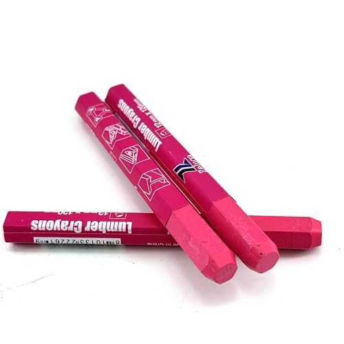 Zeluga 4.7in. x 0.47in. Hex Shape Industrial Lumber Marking Crayons for Clear and Permanent Markings, Pink 72 Pack - color: Pink, size: 1 Count (Pack of 72)
