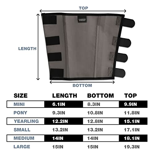 Harrison Howard Loose Fitting Fly Boots UV-Protective Extra Tough Mesh Ventilated Four Fasteners Stay-on Design Protect Horse Legs & Stomp-Reducing Set of 4 Dark Grey Mini - color: Dark Grey, size: Mini