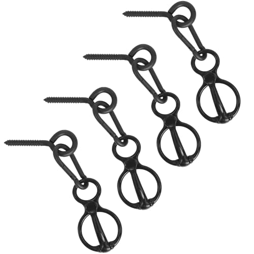Horse Tie Ring, 4 Sets Blocker Tie Ring for Horse Tack and Supplies, Black - color: Black