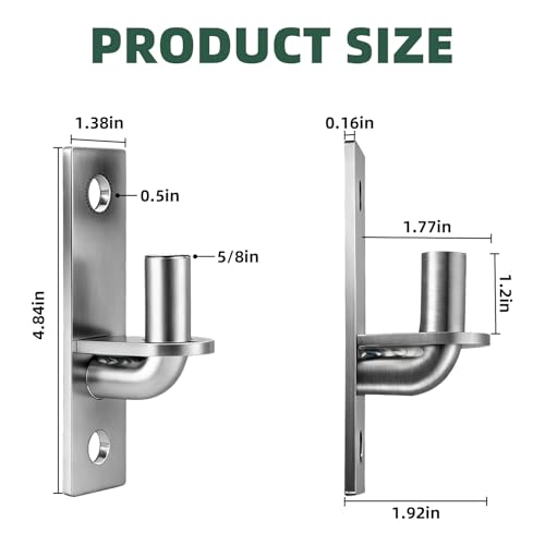 2 Pack(4pcs) Wall Mount Gate Hinges,Set with 5/8" Hinge Pin for Farm Gates, Chain Link Fence Gate, Capacity up to 600lbs(Screws Included)