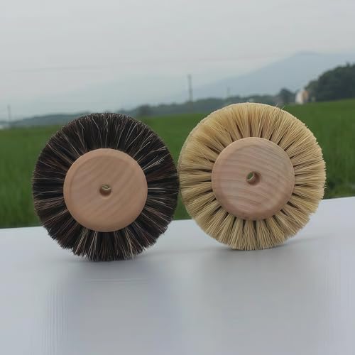 2-Piece Set of Horsehair Brushes, polishing Wheels, Woodworking Furniture, Rotating Drilling Tools (Color: 2-Piece Horsehair Brushes)