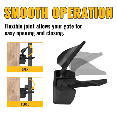 VIVIDA 1-3/8" to 1-5/8" Black Butterfly Wall Mount Gate Latch, 2 PCS - color: Black, 2 Pack