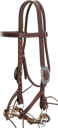 Jeereal Heavy-Olied Harness Leather Bitless Bridle Training Aid,Heavy-Olied Harness Leather Nose Side Pull,Adjustable,Equestrian Tack Essential