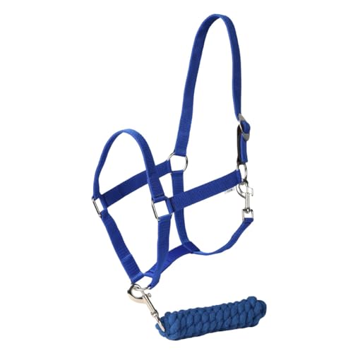 TuffRider Halter and Lead Rope Set with Breakaway Leather - color: Blue, size: Horse