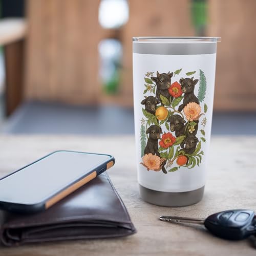 cute baby coat flower Stainless Steel Insulated Tumbler - color: White