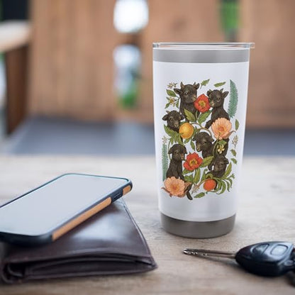 cute baby coat flower Stainless Steel Insulated Tumbler - color: White