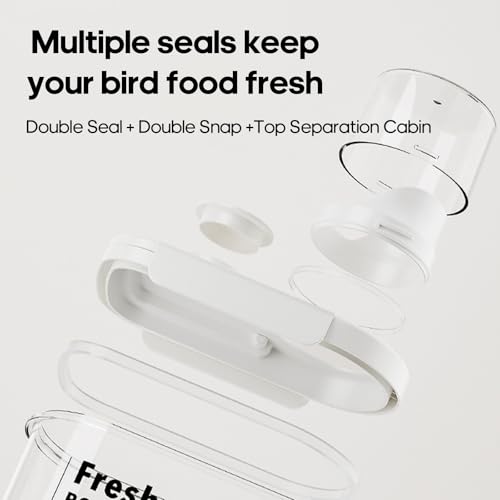 3 Qt/2.8 L Bird Seed Storage Container, Pet Food Container(1.6L, White) - color: 1.6L,/White