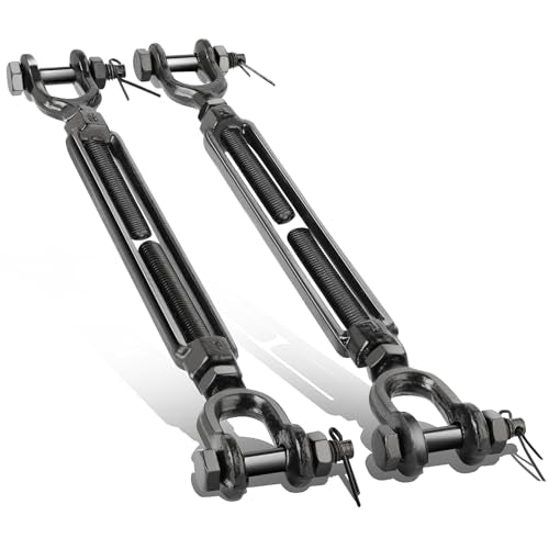 3/8" Cable Turnbuckle, Black Jaw and Jaw Turnbuckles - 1200 lbs WLL - size: 2 Pcs 3/8” x 11.5”