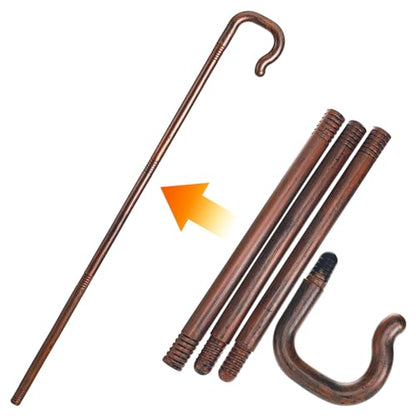 Lurrose Halloween Decorations Shepherds Costume Crook Staff Antique Walking Cane Shepherd Like Hook Cane Halloween Prop Stick Biblical Costume for Halloween Costume Accessory