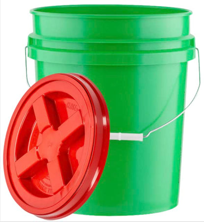 House Naturals 5 Gallon Plastic Food Grade Made in USA Bucket with Screw On Airtight lid (Pack of 2)