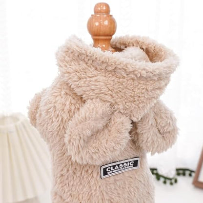 Selena Cat Bunny Ears Costume Cute Dog Kitten Hoodies Sweater Rabbit Ears Puppy Pet Apparel (Small,Beige) - color: Beige, size: Small