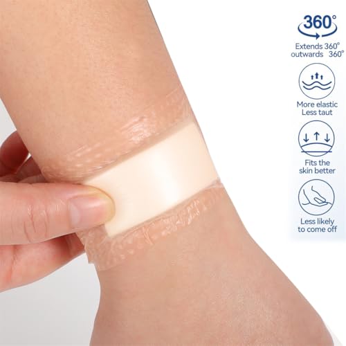 Silicone Foam Dressing Wound Dressing Bandage with Adhesive Border 5Pack Super Absorbent Bed Sore Patches Waterproof Silicone Foam Pads for Wound Care Pressure Ulcers