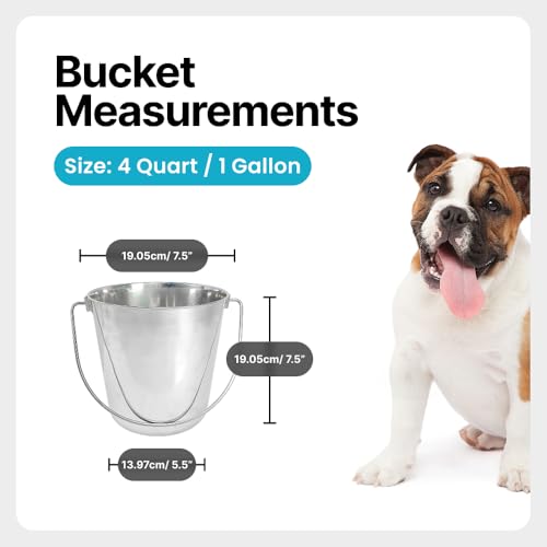 6 Pack Stainless Steel Bucket - 1 Gallon Durable Metal Bucket