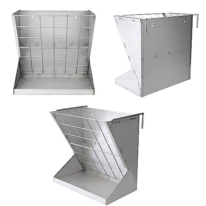 Heavy-Duty Hay Feeder,Combo Goat Horse Feeder for Hay and Grain,Galvanized Metal Wall Mounted Livestock Feeder with Adjustable Distance ﻿for Deer,Seep,Pony and Miniature Horses