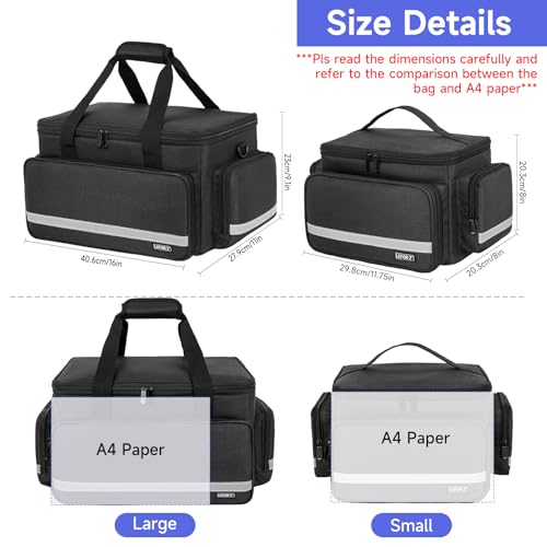 LEFOR·Z Home Health Nurse Bag Medical Bag Empty First Aid Storage with Detachable Divider Medical Supplies Bag for Nursing Student,Therapist,Doctors - style: Black-large