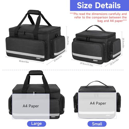 LEFOR·Z Home Health Nurse Bag Medical Bag Empty First Aid Storage with Detachable Divider Medical Supplies Bag for Nursing Student,Therapist,Doctors - style: Black-large