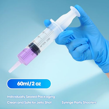 60ml Syringe for Liquid,20 Pack Large Plastic Syringes with Adapters and Cap,Individually Sealed Syringe for Feeding,Irrigation Water and Scientific Labs - size: 60ML