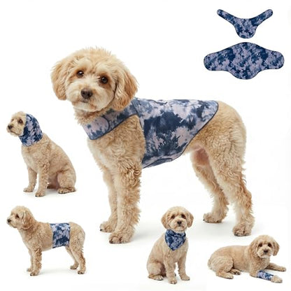 Dog & Cat Surgery Recovery Suit and Anxiety Wrap - color: Tie-Dye MH, size: S