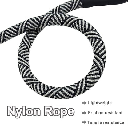 MayPaw Heavy Duty Rope Dog Leash, 3/4/6/7/8/10/12/15/20/30FT Nylon Pet Leash, Soft Padded Handle Thick Lead Leashes for Large Medium Dogs (Black, 1/2" * 3') - color: black, size: 1/2" * 3'
