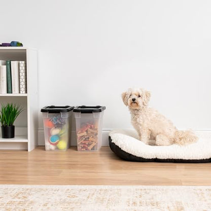 IRIS USA Dog Food Storage Container, 2-Pack, Up to 10 lbs, Black - color: Black, size: 10 lbs - 2 Pack