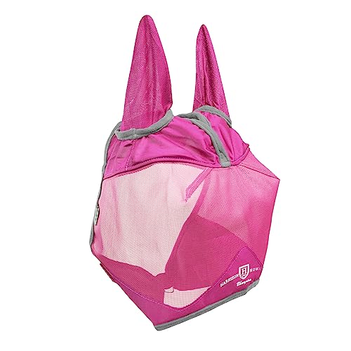 Harrison Howard UV-proof Multi-Function Fabrics Thick Fleece Padding Horse Fly Mask Half Face with Ears Magenta Yearling Small - color: magenta, size: Small (Yearling)