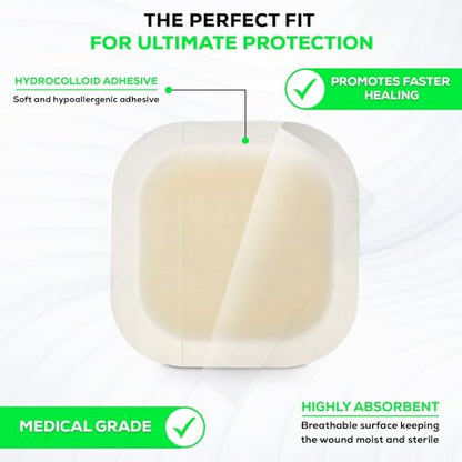 MedVance Bordered Hydrocolloid Adhesive Dressing Waterproof 4"x4" Box of 10