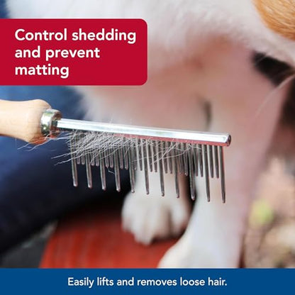 Coastal Pet Safari Dog Shedding Combs - Dog Shedding Brush for Dogs with Short and Long Hair - Different Sized Teeth for Undercoat Rake - 7" x 1.5" - size: 7" x 1.5" (Pack of 1)