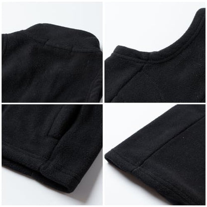 Mud Kingdom Boys Girls Polar Fleece Vest Jacket Ligntweight Plain Vest Full Zipper Sleeveless - color: Black, size: 5-6