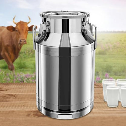 30L/8 Gallon Stainless Steel Milk Can,Heavy Duty Milk Jug Milk Bucket Wine Pail Bucket Bottle Stainless Steel with Sealed Lid for Milk and Wine Liquid Storage (40L/10.57 Gallon) - size: 40L/10.57 Gallon