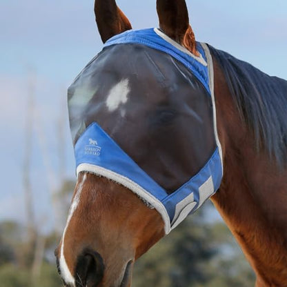 Harrison Howard CareMaster Pro Luminous Fly Mask Large Eye Space Standard Aquamarine M Cob - color: Aquamarine, size: Cob (Medium)