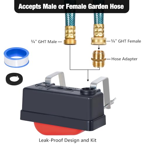 Water Trough Float Valve for Livestock & Stock Tank | Stock Tank Float Valve, Water Tank Float Valve, Automatic Horse Waterer, Includes Hose Adapter, Rubber Washer, Screwdriver